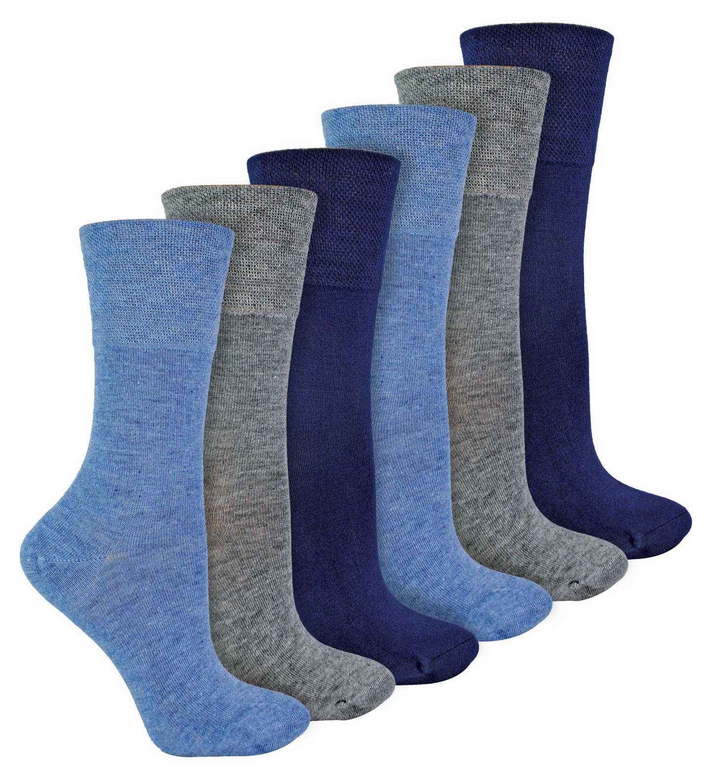 6 Pack Ladies Diabetic Bamboo Socks