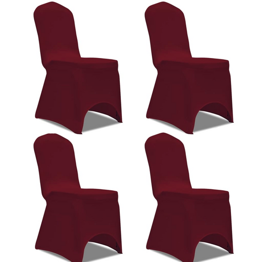 vidaXL Stretch Chair Cover 4 pcs Bordeaux