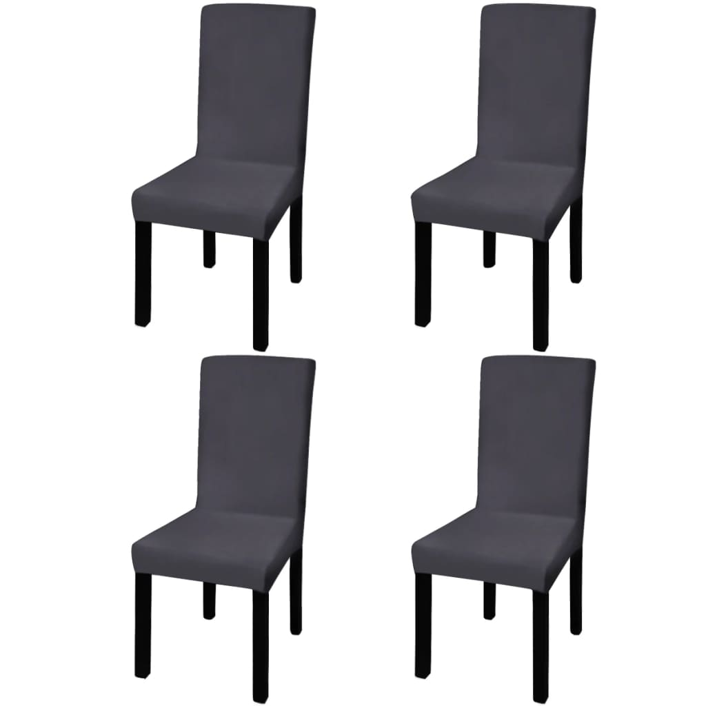 vidaXL Straight Stretchable Chair Cover 4 pcs Anthracite