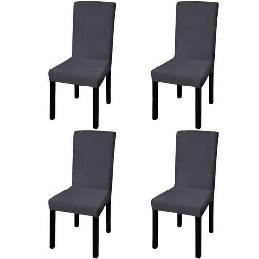 vidaXL Straight Stretchable Chair Cover 4 pcs Anthracite