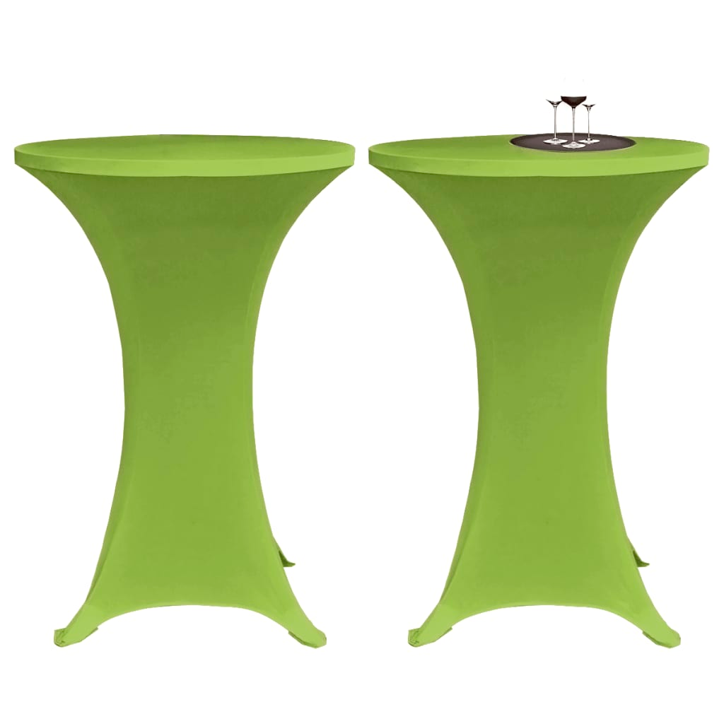 vidaXL Stretch Table Cover 2 pcs 80 cm Green