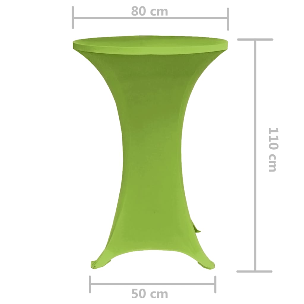 vidaXL Stretch Table Cover 2 pcs 80 cm Green