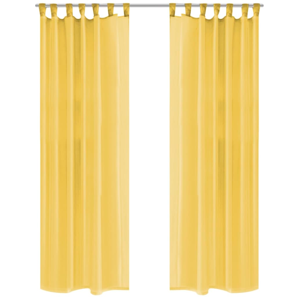 vidaXL Voile Curtains 2 pcs 140x175 cm Yellow