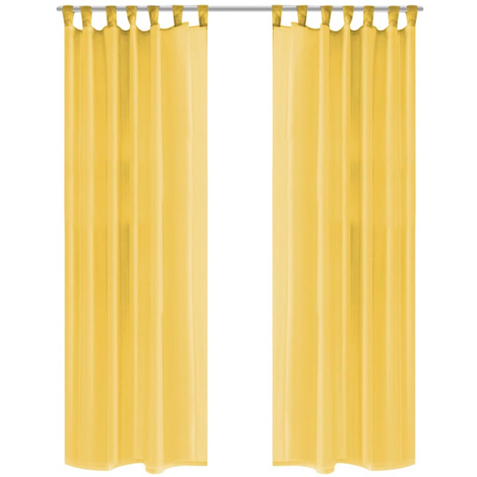 vidaXL Voile Curtains 2 pcs 140x175 cm Yellow