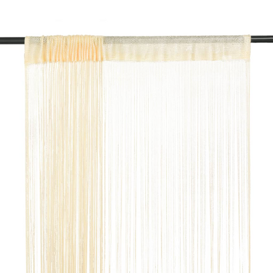 vidaXL String Curtains 2 pcs 140x250 cm Cream