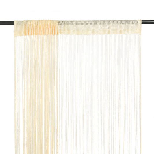 vidaXL String Curtains 2 pcs 100x250 cm Cream