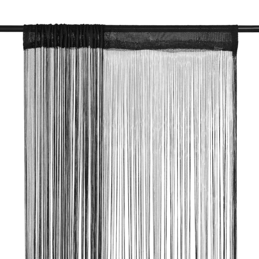 vidaXL String Curtains 2 pcs 140x250 cm Black