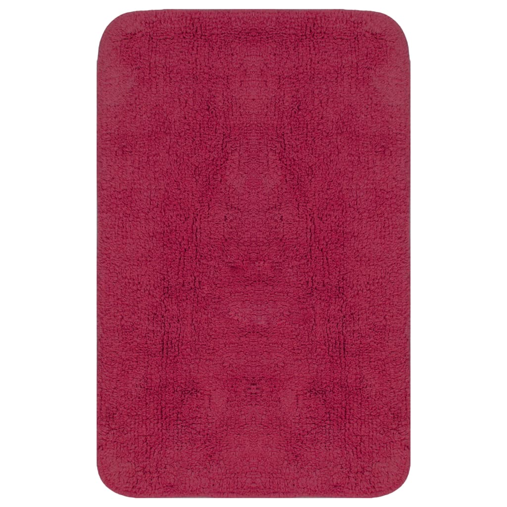 vidaXL Bathroom Mat Set 3 Pieces Fabric Fuchsia