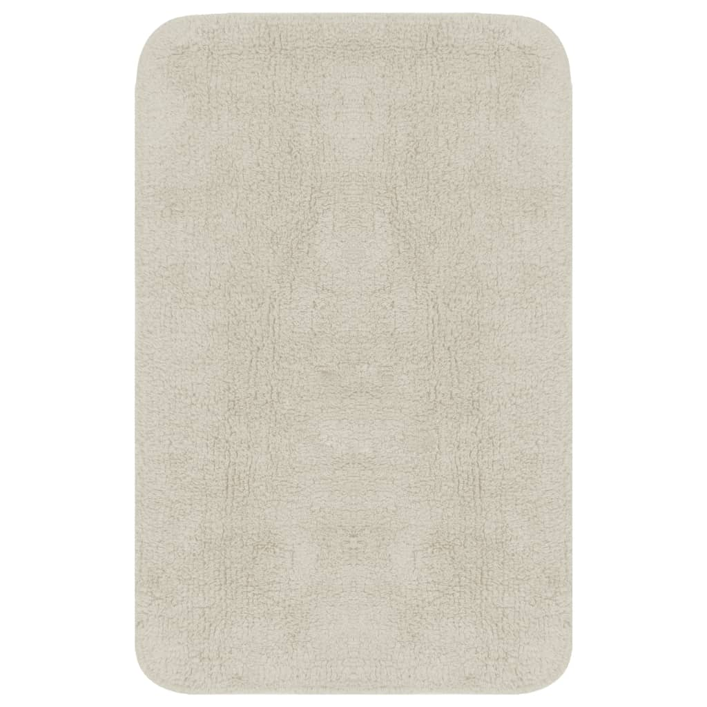 vidaXL Bathroom Mat Set 3 Pieces Fabric White