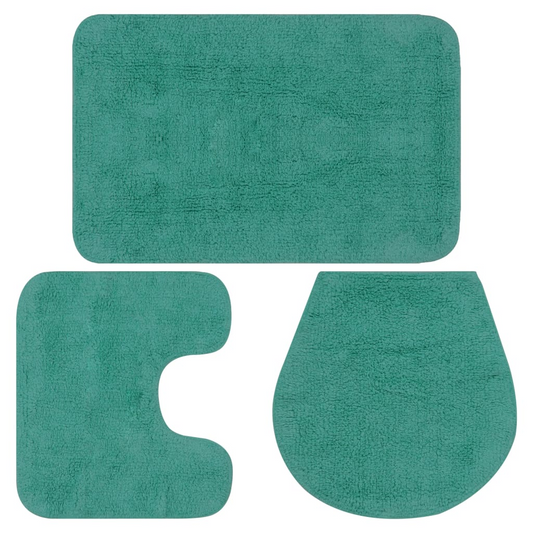 vidaXL Bathroom Mat Set 3 Pieces Fabric Turquoise