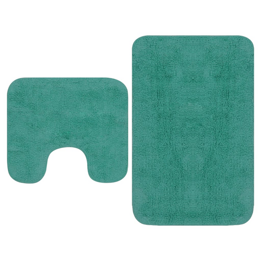 vidaXL Bathroom Mat Set 2 Pieces Fabric Turquoise