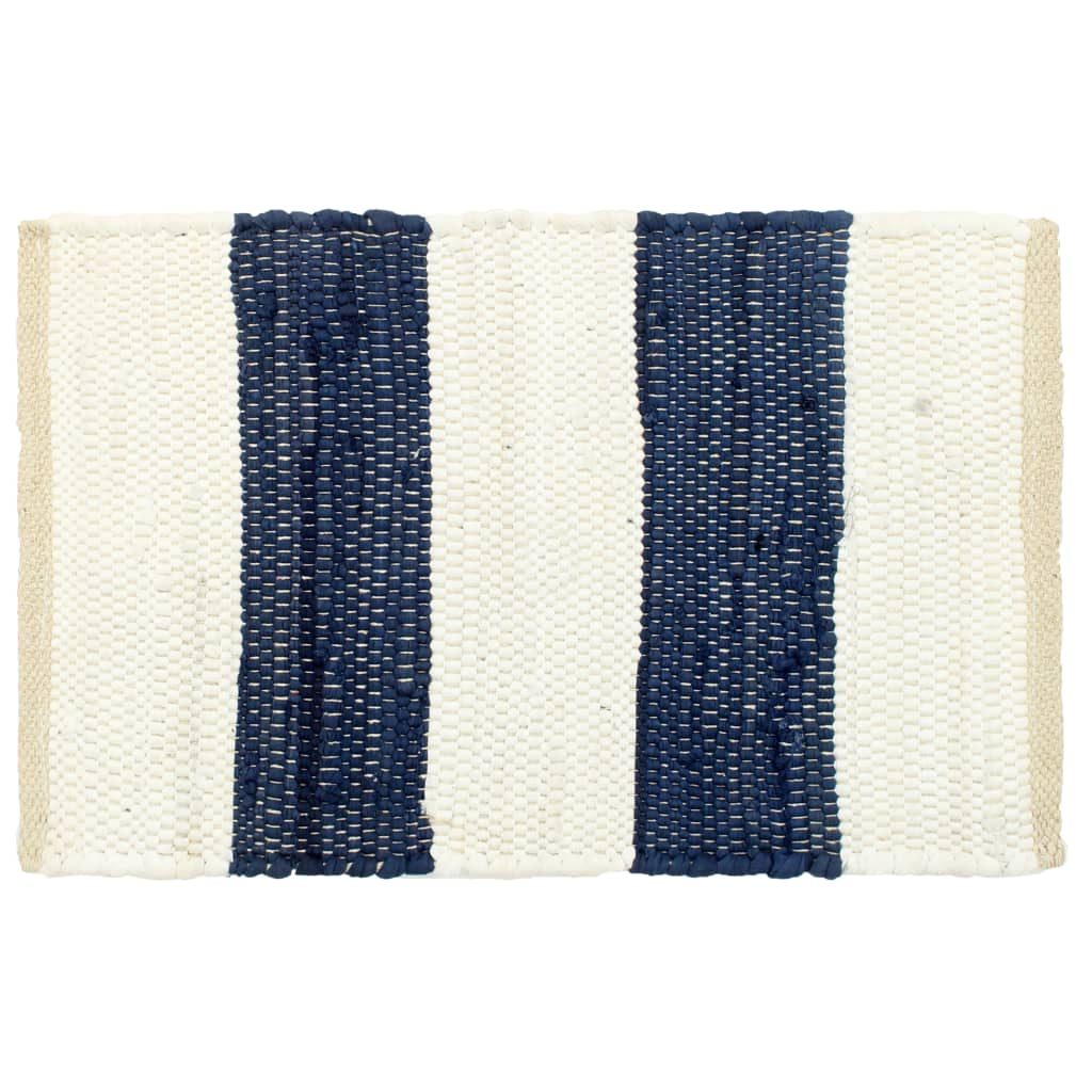 vidaXL Placemats 6 pcs Chindi Stripe Blue and White 30x45 cm