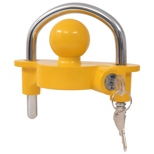 vidaXL Trailer Lock with 2 Keys Steel and Aluminium Alloy Yellow