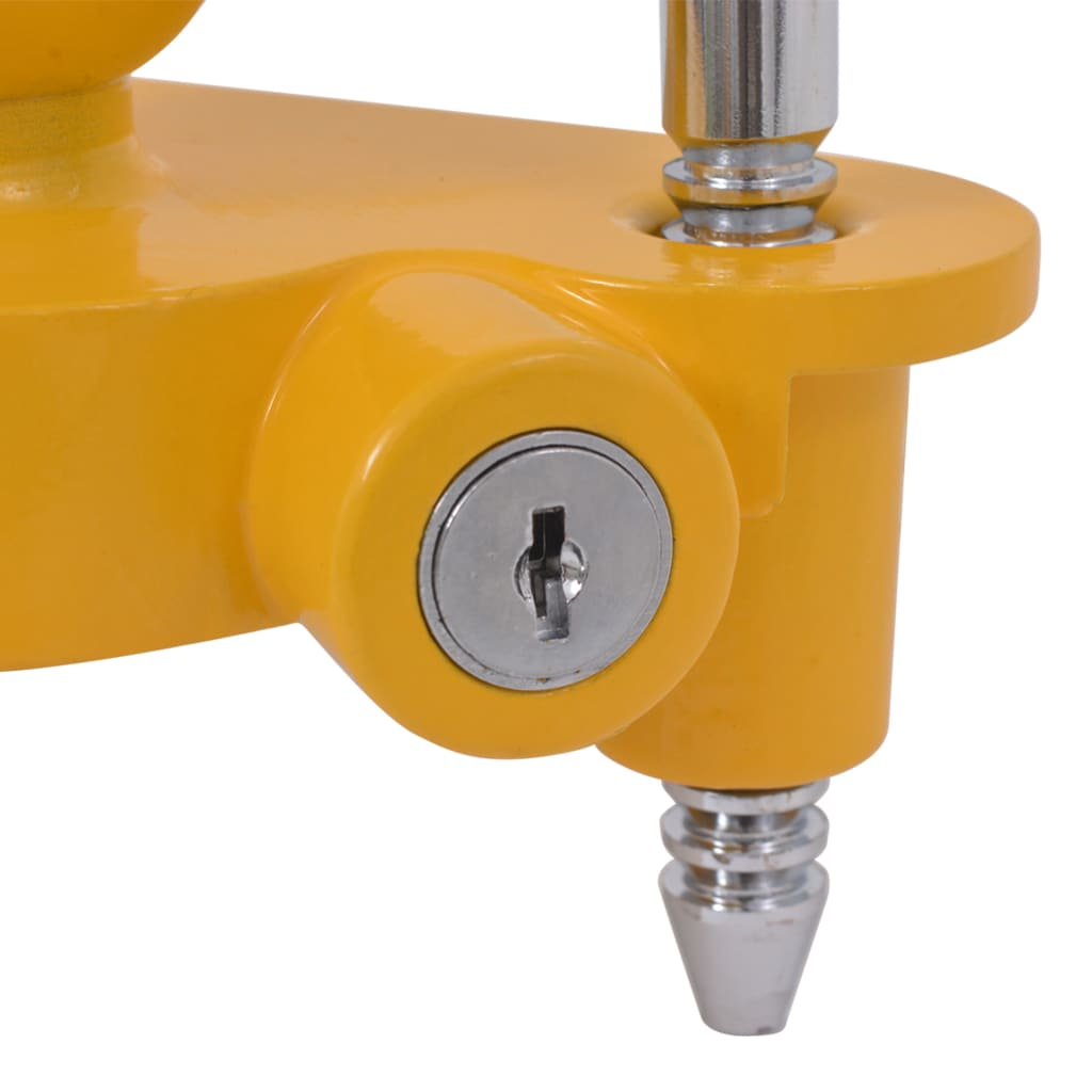 vidaXL Trailer Lock with 2 Keys Steel and Aluminium Alloy Yellow