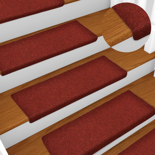 Stair Mats 5 pcs Bordeaux Red 65x21x4 cm Needle Punch