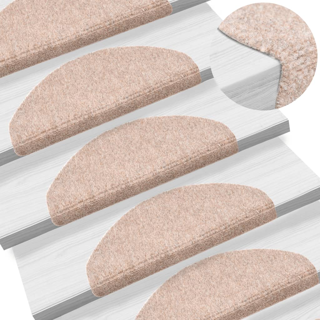 Self-adhesive Stair Mats 5 pcs Brown 65x21x4 cm Needle Punch