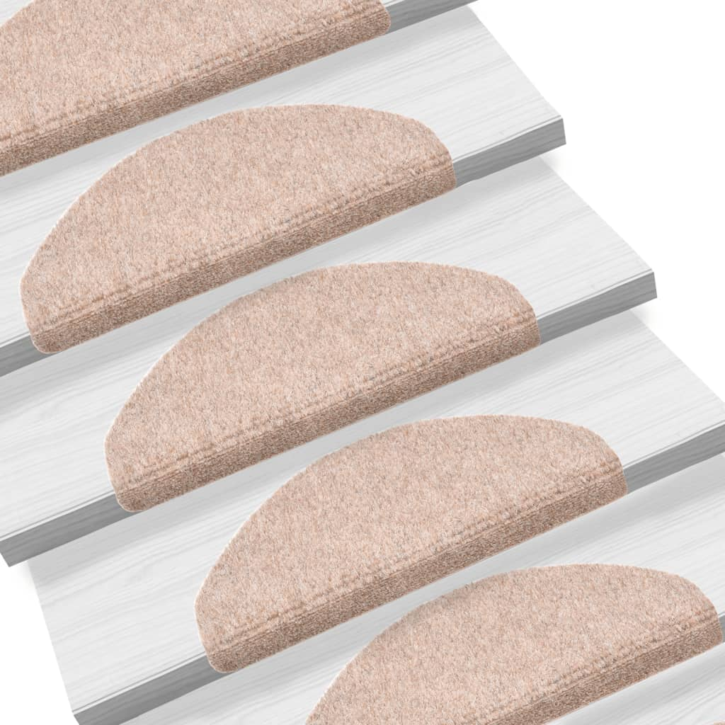 Self-adhesive Stair Mats 5 pcs Brown 65x21x4 cm Needle Punch