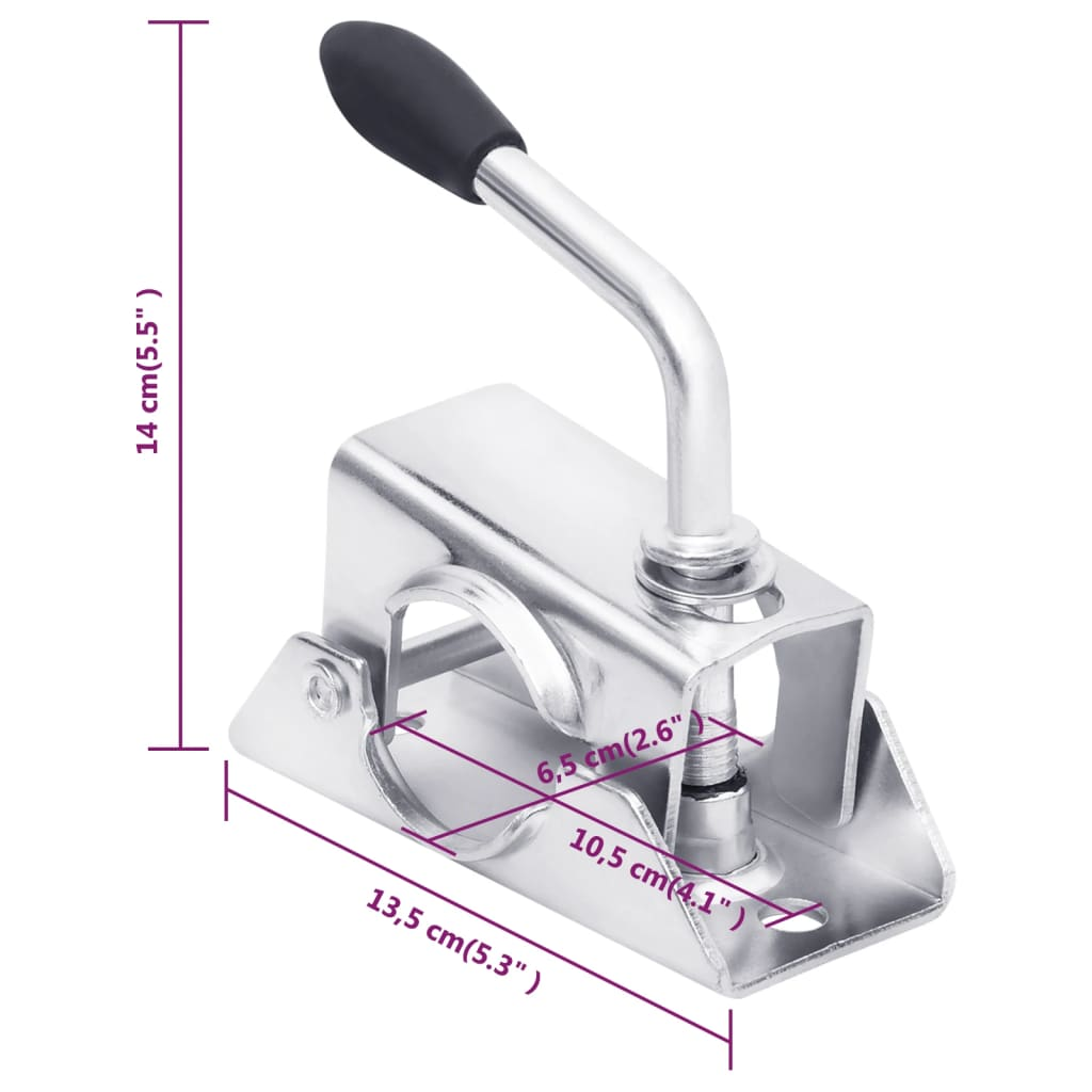 vidaXL Jockey Wheel Clamp 13.5x6.5x14 cm Galvanised Steel