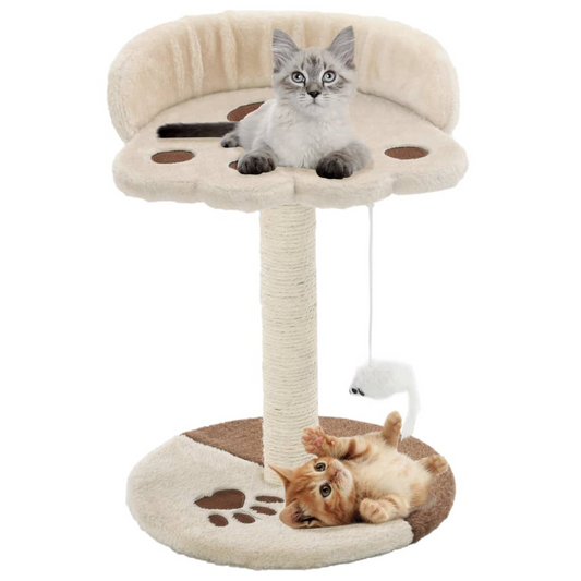 Cat Tree with Sisal Scratching Post 40 cm Beige and Brown