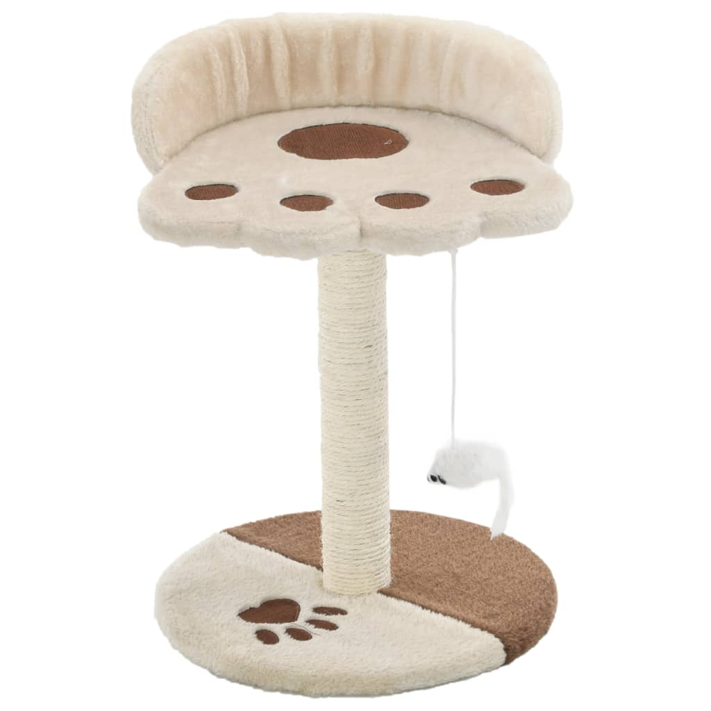 Cat Tree with Sisal Scratching Post 40 cm Beige and Brown