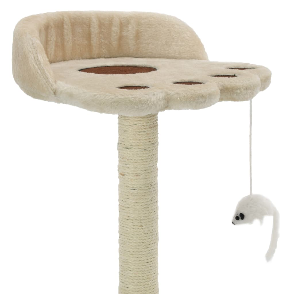 Cat Tree with Sisal Scratching Post 40 cm Beige and Brown