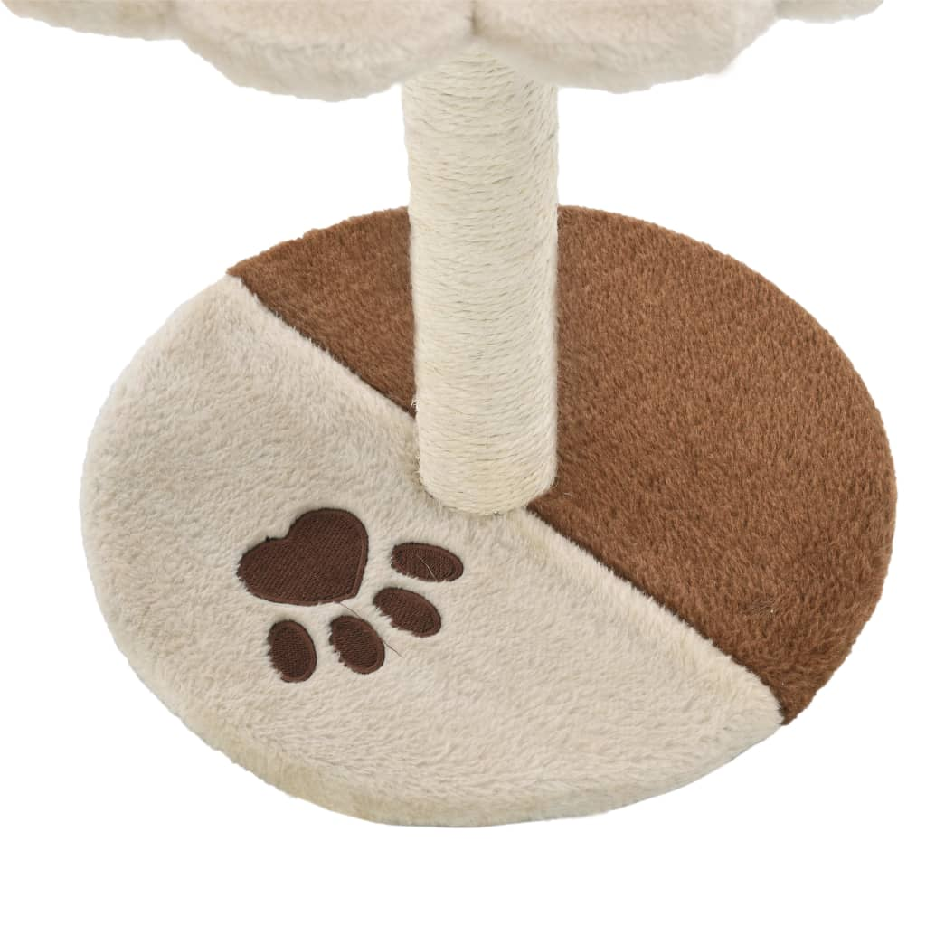 Cat Tree with Sisal Scratching Post 40 cm Beige and Brown