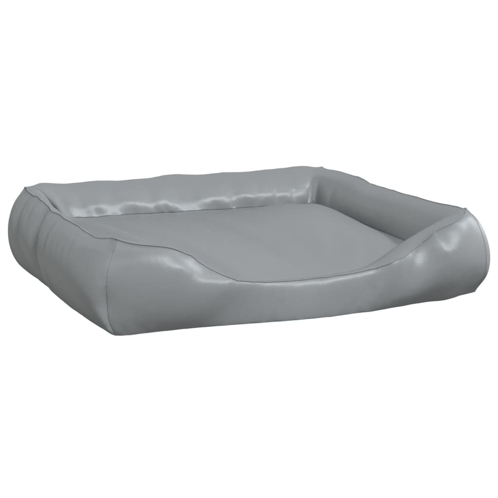 Dog Bed Light Grey 80x68x23 cm Faux Leather