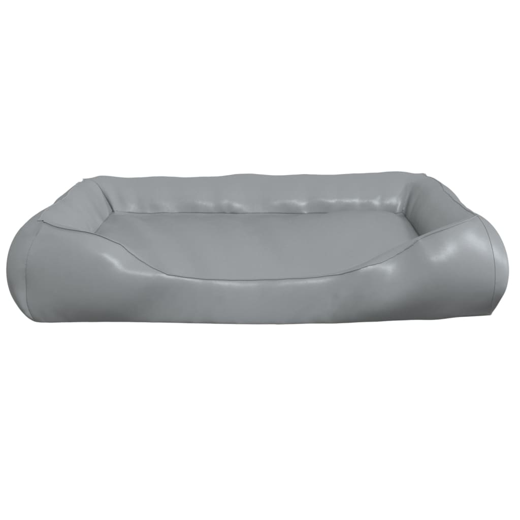 Dog Bed Light Grey 80x68x23 cm Faux Leather