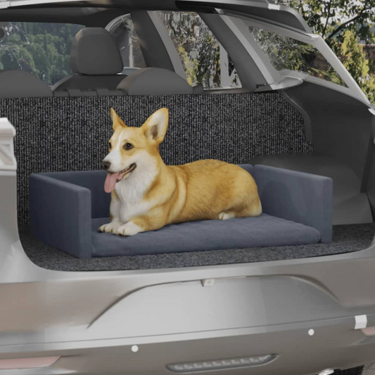 Dog Car Boot Grey 70x45 cm Linen Look