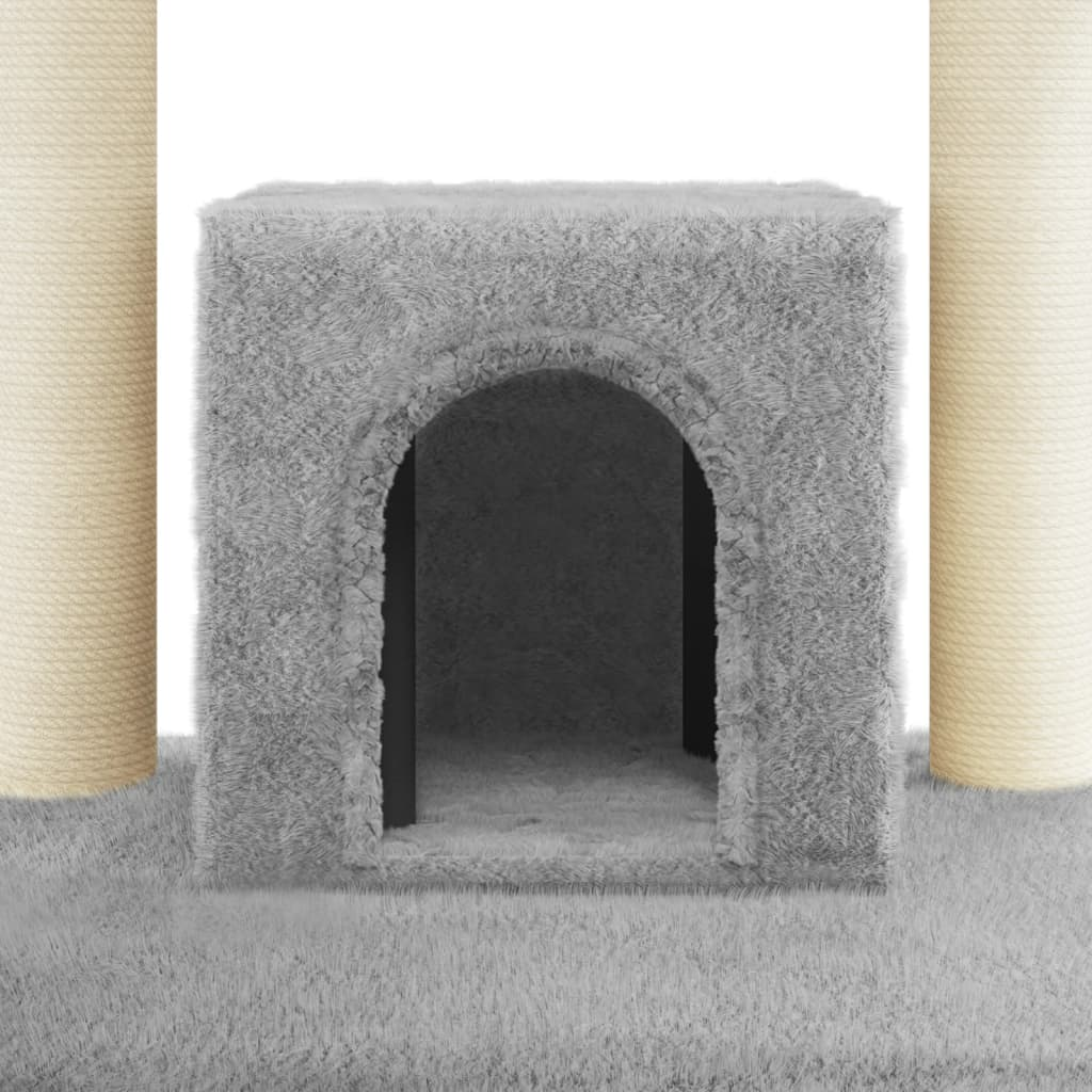 Cat Tree with Sisal Scratching Posts Light Grey 110 cm