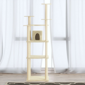 Cat Tree with Sisal Scratching Posts Cream 171 cm