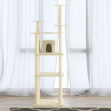 Cat Tree with Sisal Scratching Posts Cream 171 cm