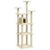 Cat Tree with Sisal Scratching Posts Cream 171 cm