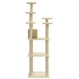 Cat Tree with Sisal Scratching Posts Cream 171 cm