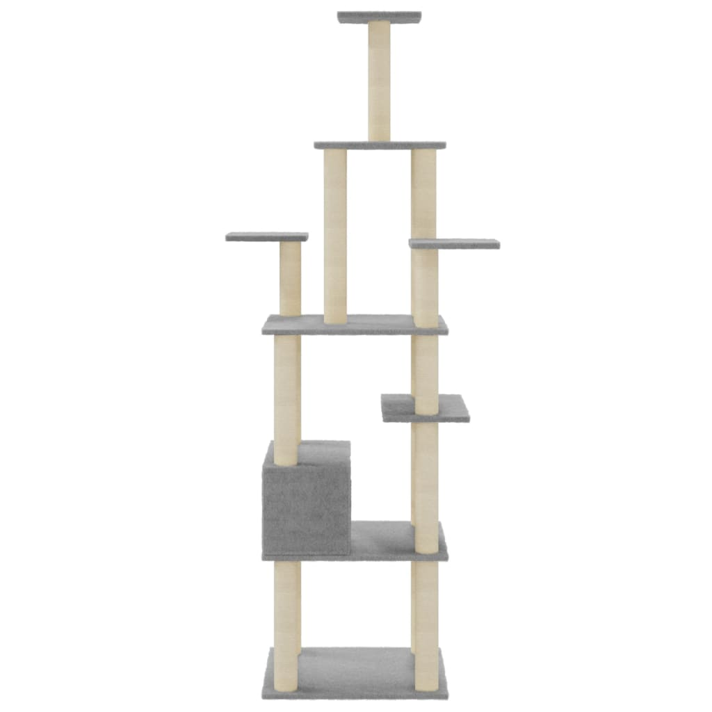 Cat Tree with Sisal Scratching Posts Light Grey 183 cm