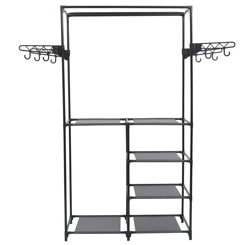 Clothes Rack Steel and Non-woven Fabric 87x44x158 cm Black