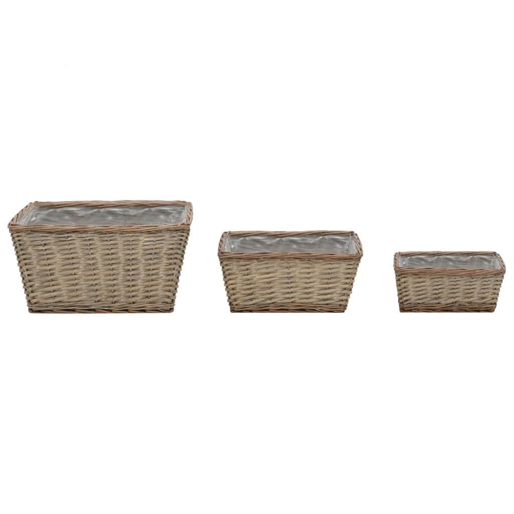 Raised Bed 3 pcs Wicker with PE Lining