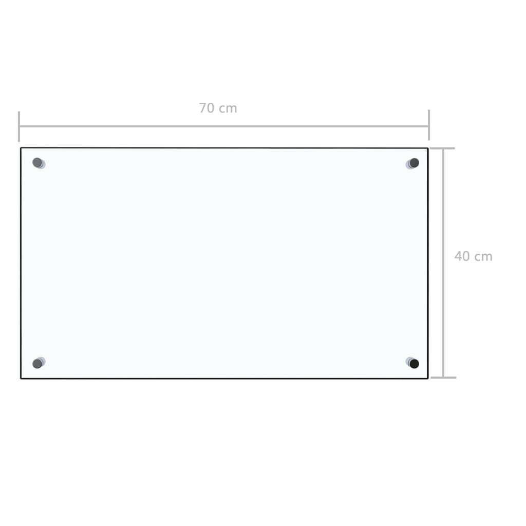 vidaXL Kitchen Backsplash Transparent 70x40 cm Tempered Glass