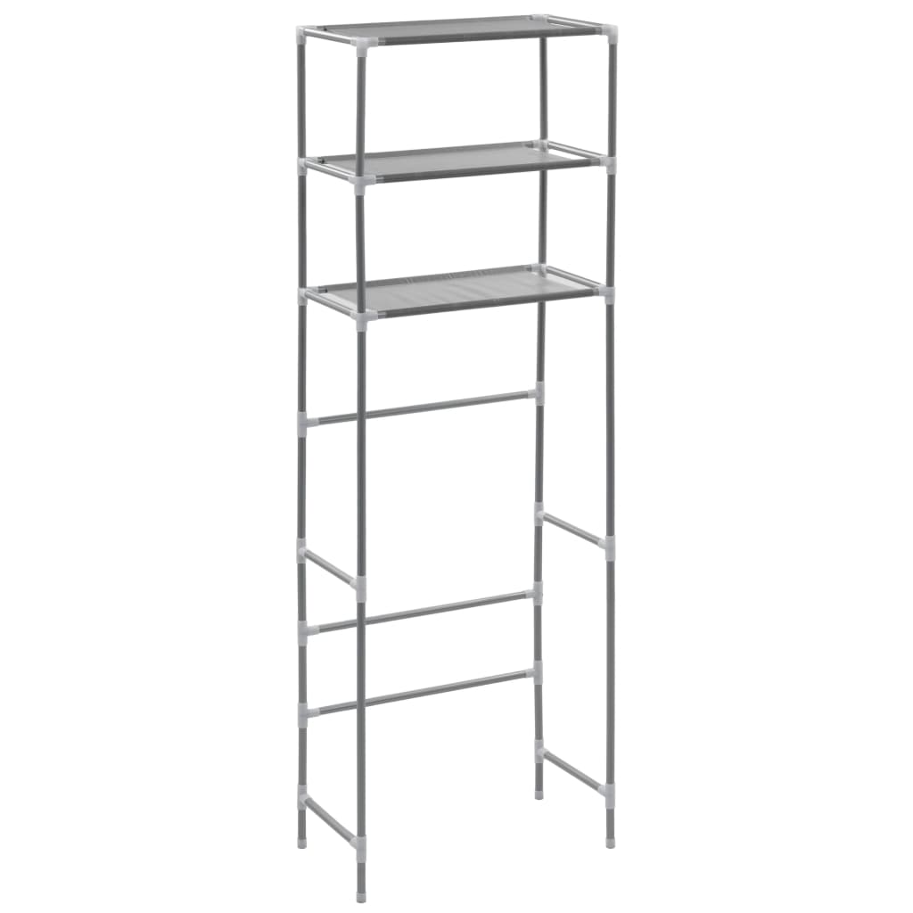 3-Tier Storage Rack over Toilet Silver 53x28x169 cm