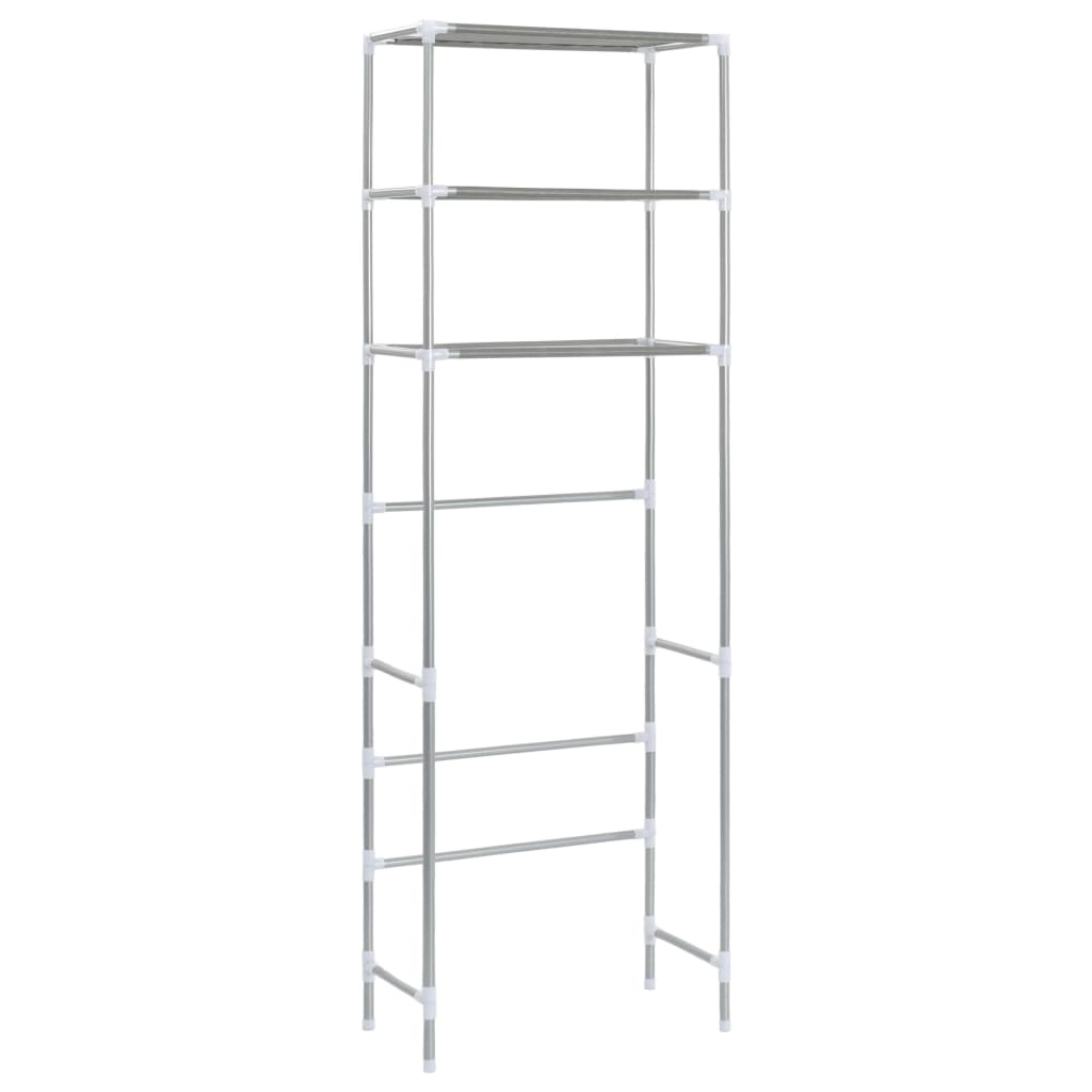 3-Tier Storage Rack over Toilet Silver 53x28x169 cm