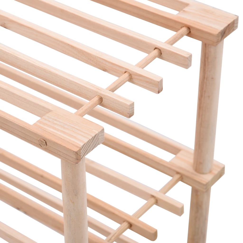 4-Tier Shoe Rack Solid Fir Wood