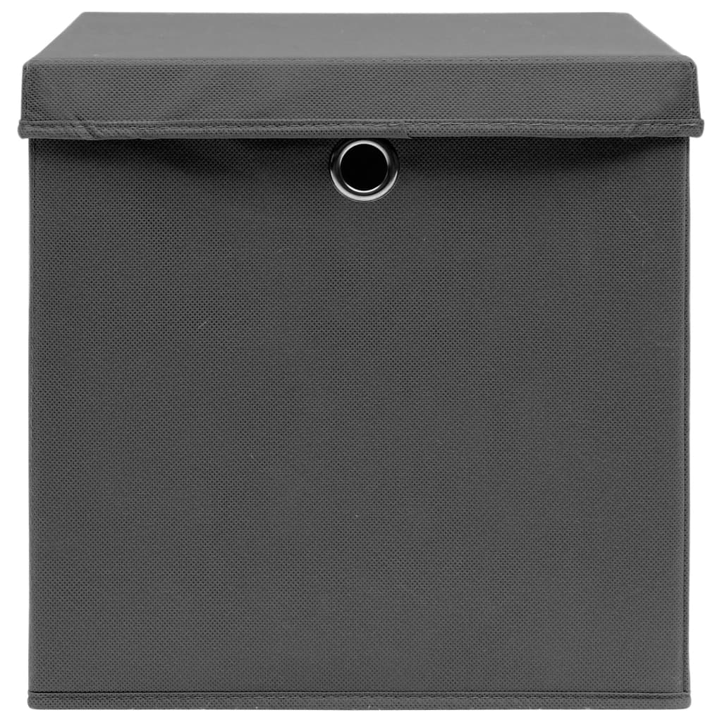 vidaXL Storage Boxes with Lids 4 pcs Grey 32x32x32 cm Fabric