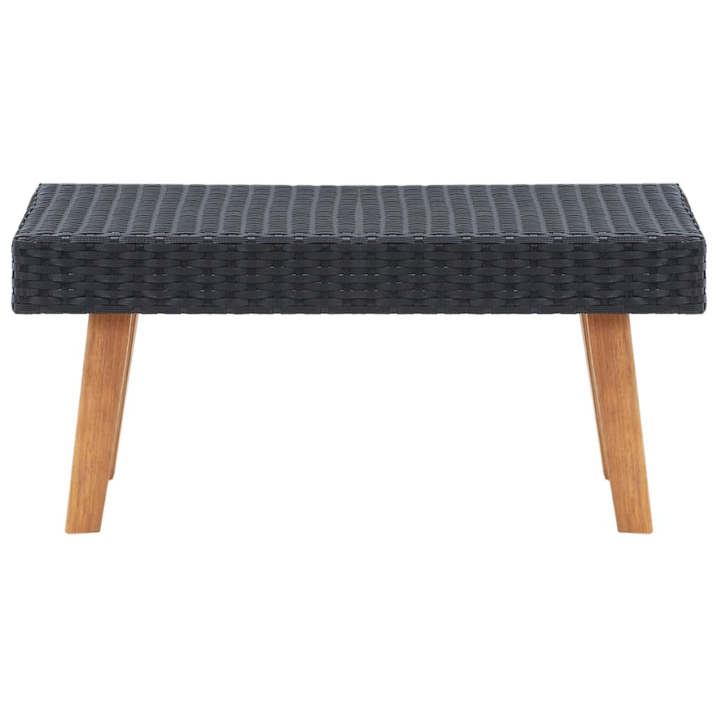 vidaXL Garden Coffee Table Poly Rattan Black