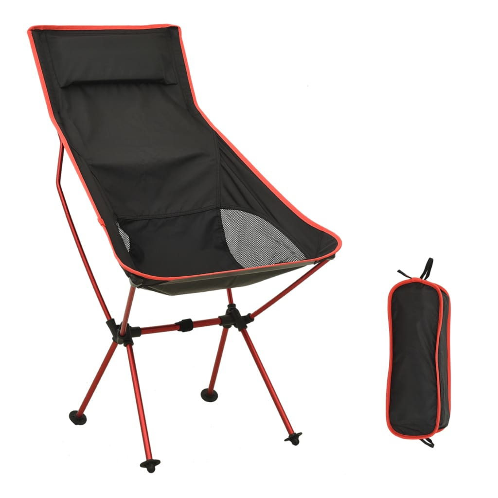 Foldable Camping Chair PVC and Aluminium Black