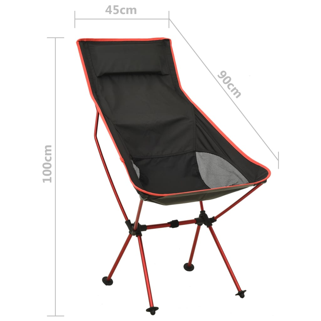 Foldable Camping Chair PVC and Aluminium Black