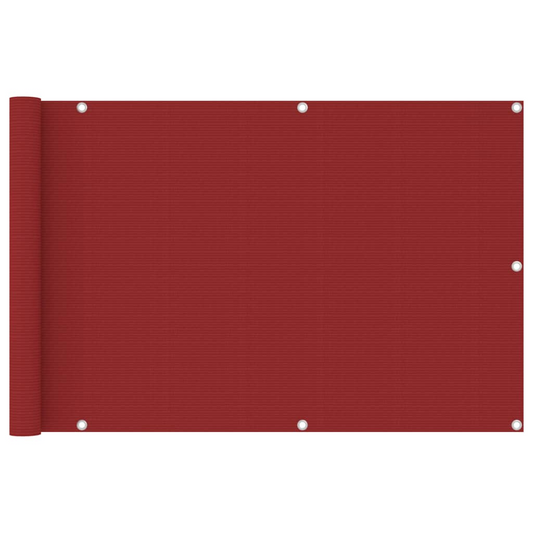 vidaXL Balcony Screen Red 90x400 cm HDPE