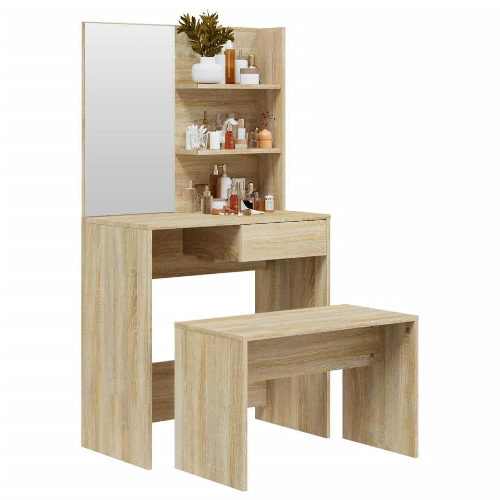 Dressing Table Set Sonoma Oak 74.5x40x141 cm