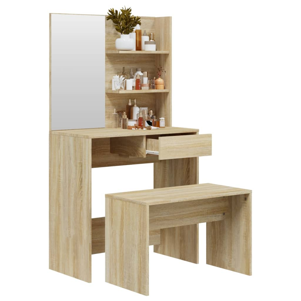 Dressing Table Set Sonoma Oak 74.5x40x141 cm