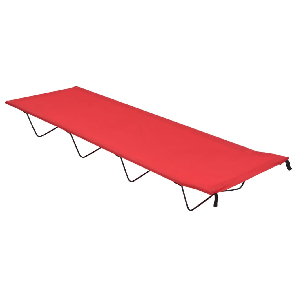 Camping Bed 180x60x19 cm Oxford Fabric and Steel Red