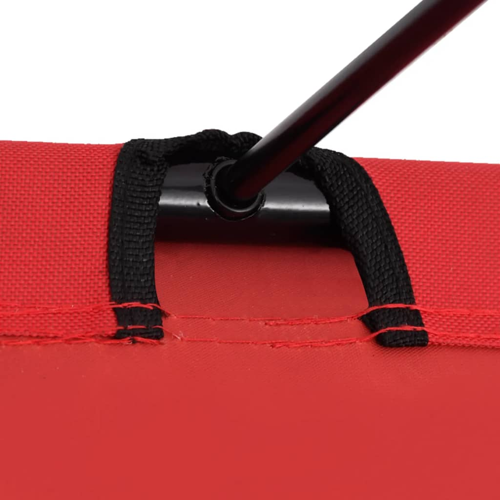 Camping Bed 180x60x19 cm Oxford Fabric and Steel Red